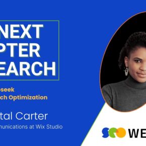 Feature image of Crystal Carter's mini podcast interview for her SEO Week presentation