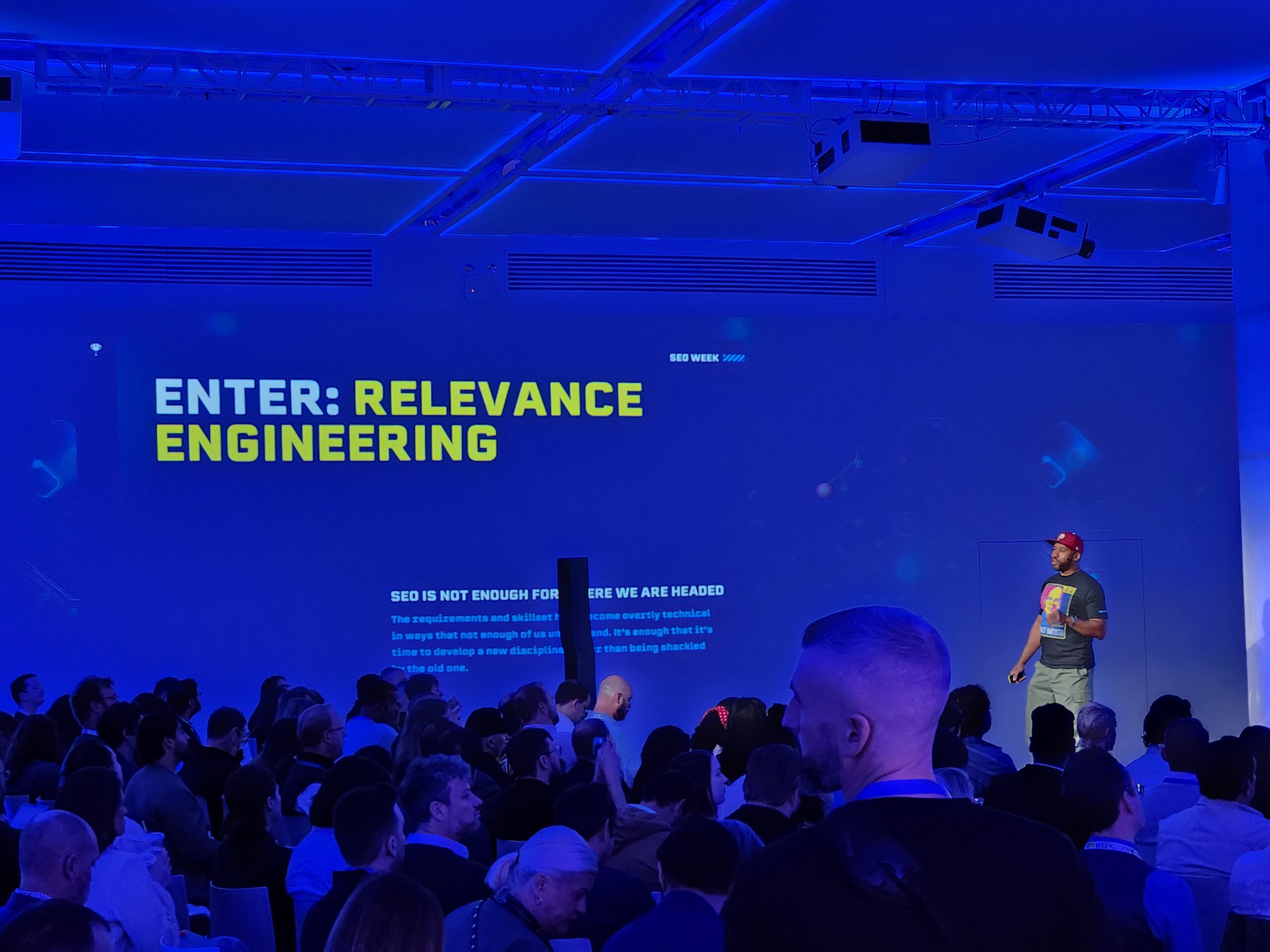 Mike King presenting about Relevance Engineering