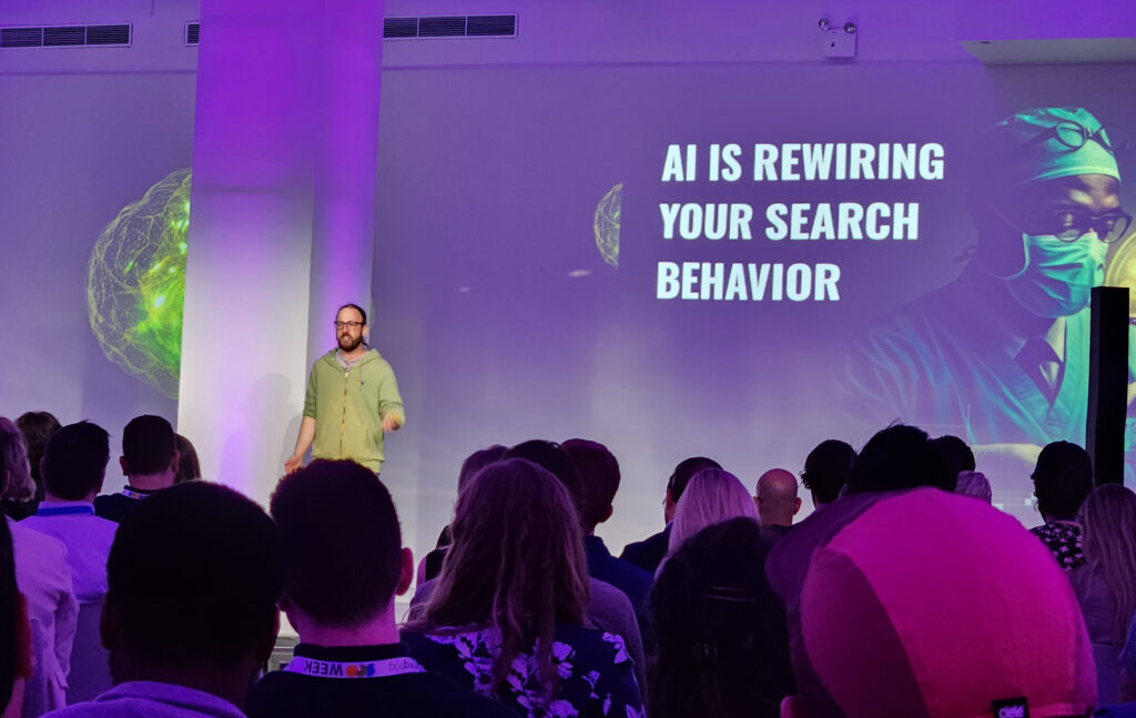 Garrett presenting at SEO Week 2025