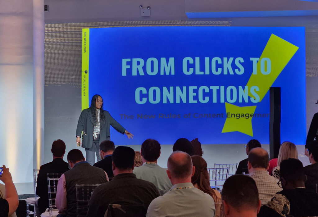 Fajr presenting at SEO Week 2025